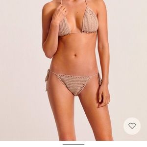 NEW Mango crochet bikini beige with tags small